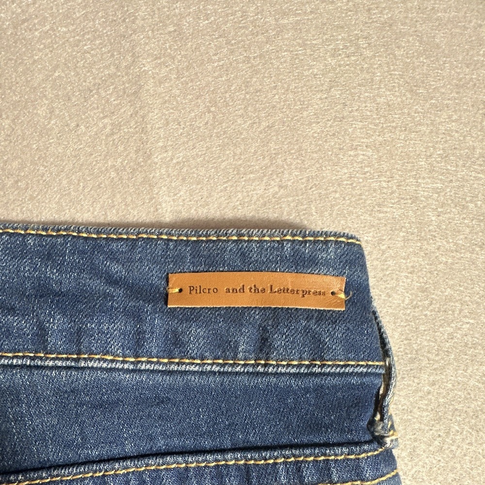 Pilcro and the Letterpress Women's Mid-Rise Slim Denim Bermuda Shorts 32 Blue - Picture 8 of 8